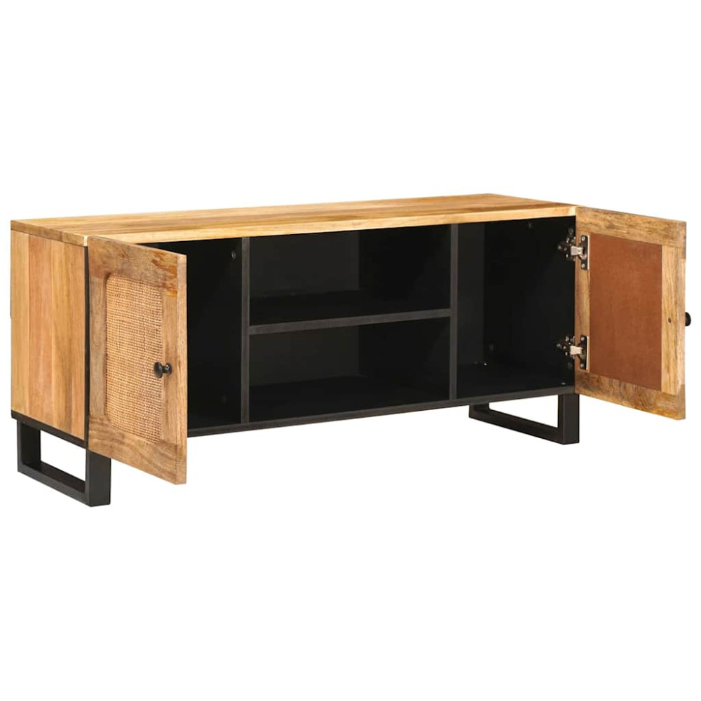 Produktbild för TV-skåp med hylla Brun 105 x 33 x 46 cm Massivt mangoträ