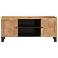 Produktbild för TV-skåp med hylla Brun 105 x 33 x 46 cm Massivt mangoträ