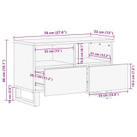 Produktbild för TV-skåp med låda Brun 70 x 33 x 46 cm Massivt mangoträ