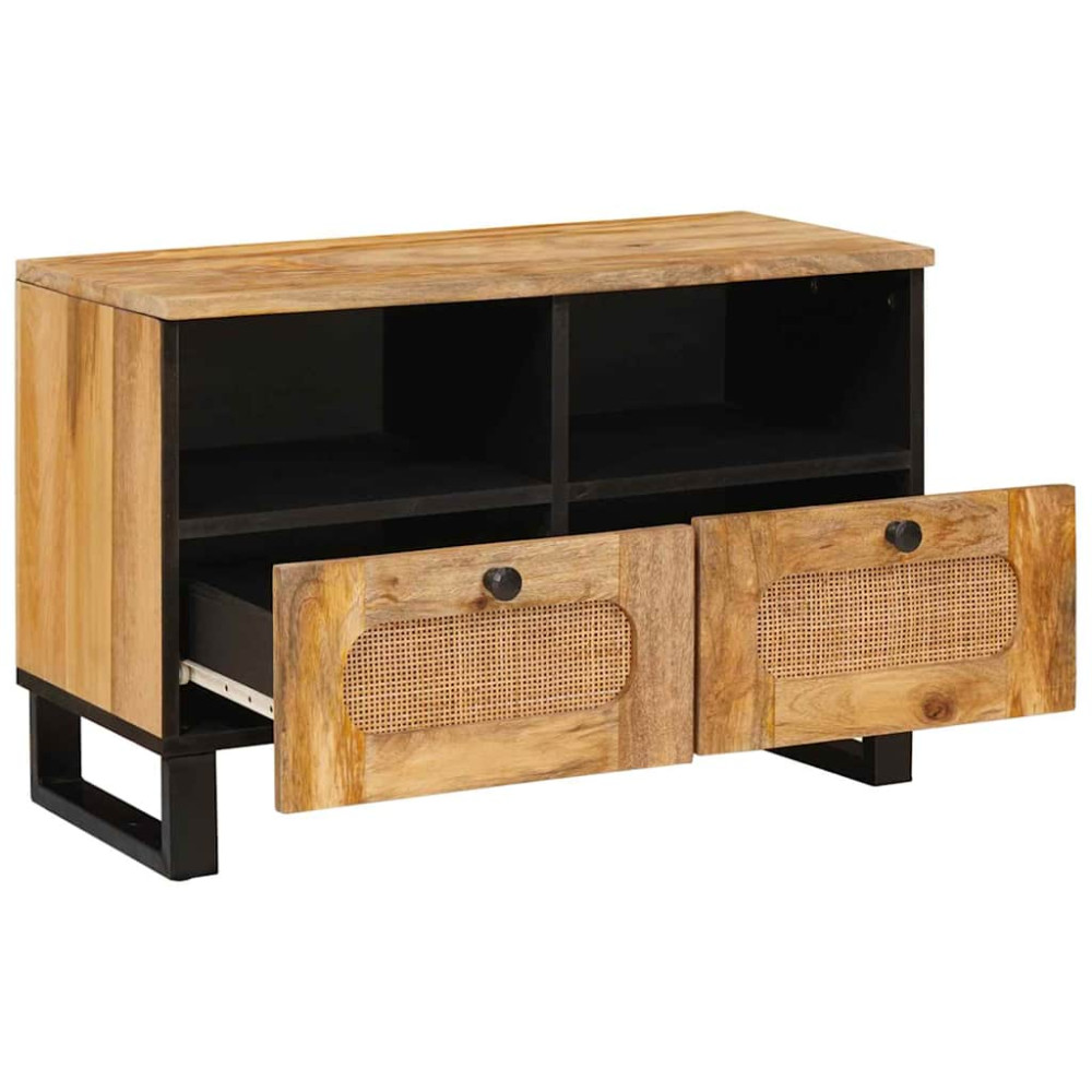 Produktbild för TV-skåp med låda Brun 70 x 33 x 46 cm Massivt mangoträ