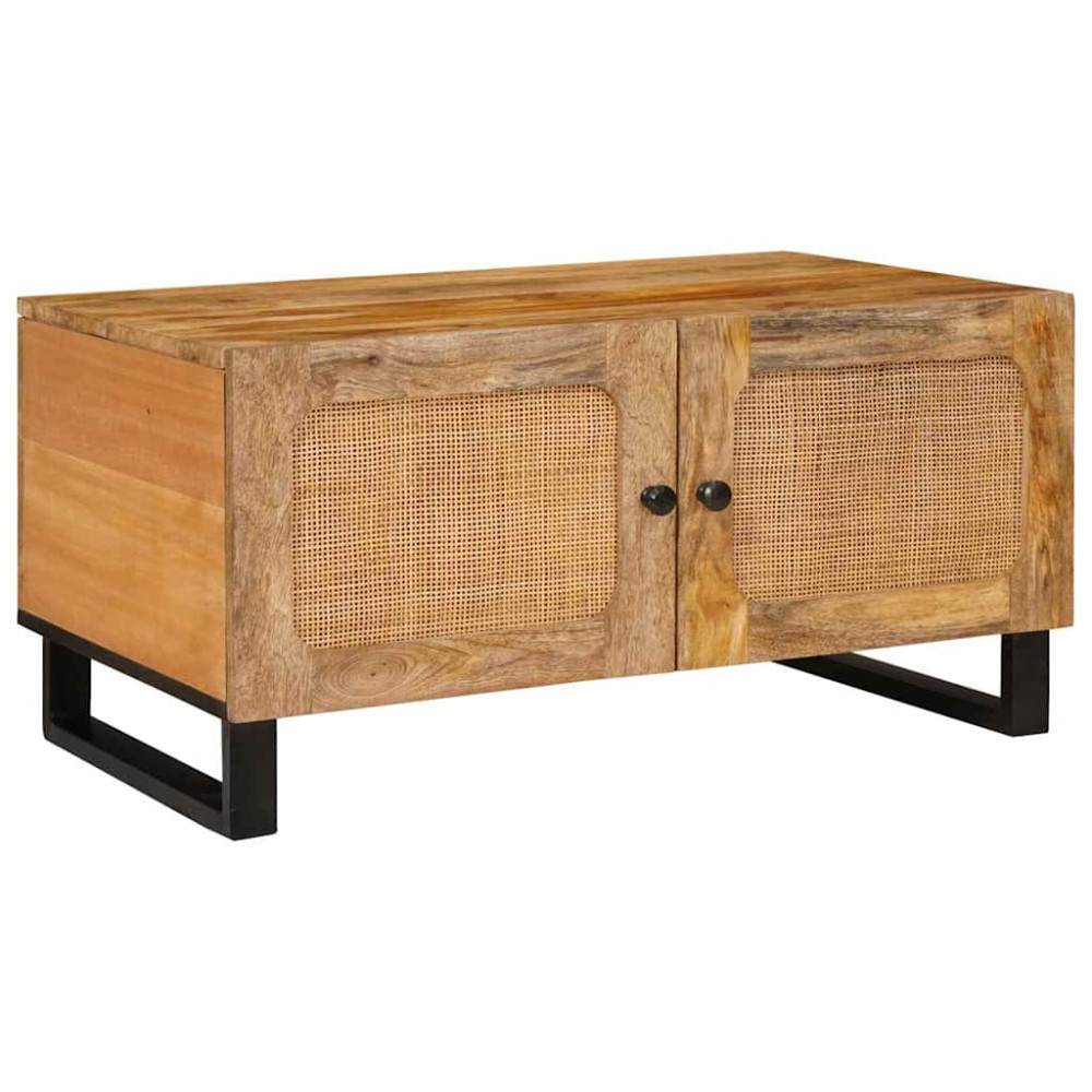 Produktbild för Kaffeebord Naturfärg 80 x 50 x 40 cm Massivt mangoträ