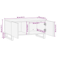 Produktbild för Kaffeebord Naturfärg 80 x 50 x 40 cm Massivt mangoträ