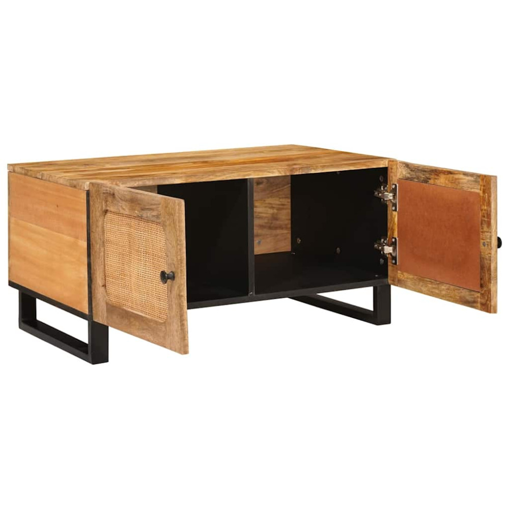 Produktbild för Kaffeebord Naturfärg 80 x 50 x 40 cm Massivt mangoträ