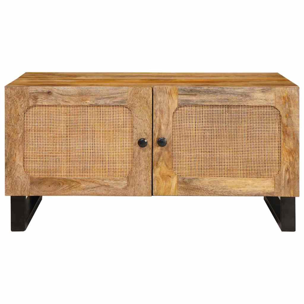 Produktbild för Kaffeebord Naturfärg 80 x 50 x 40 cm Massivt mangoträ