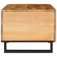 Produktbild för Kaffeebord Naturfärg 80 x 50 x 40 cm Massivt mangoträ