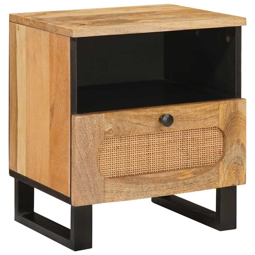 Produktbild för Nattduksbord Naturfärg 40 x 33 x 46 cm Massivt mangoträ
