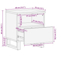 Produktbild för Nattduksbord Naturfärg 40 x 33 x 46 cm Massivt mangoträ