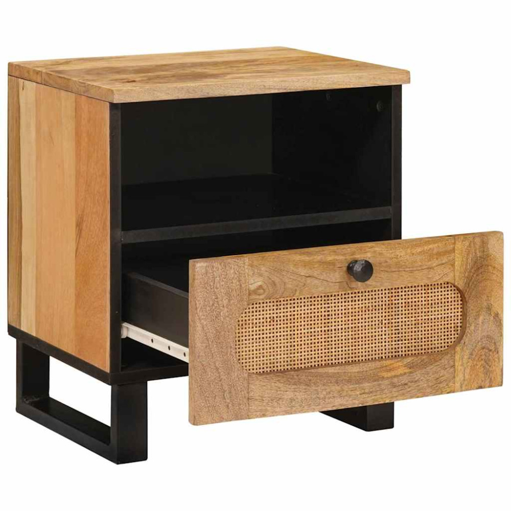 Produktbild för Nattduksbord 2 pcs Naturfärg 40 x 33 x 46 cm Massivt mangoträ