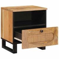 Produktbild för Nattduksbord 2 pcs Naturfärg 40 x 33 x 46 cm Massivt mangoträ