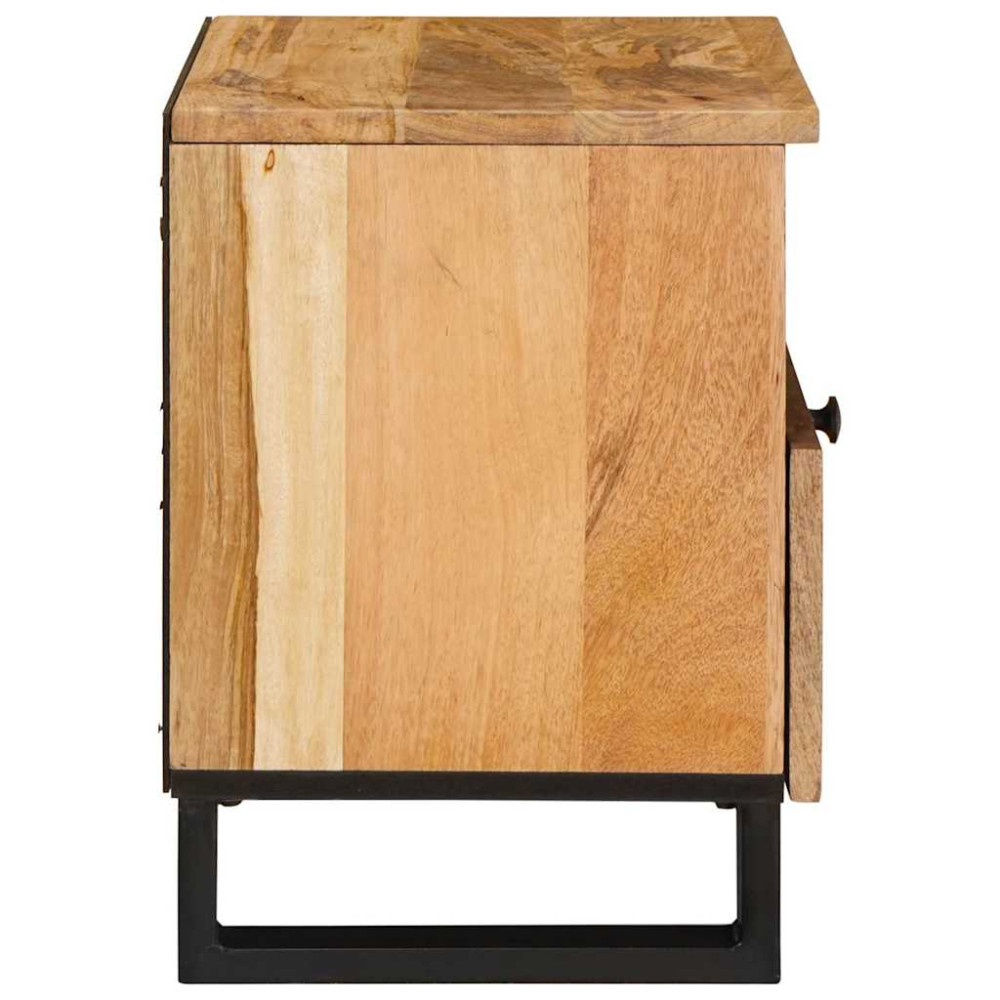 Produktbild för Nattduksbord 2 pcs Naturfärg 40 x 33 x 46 cm Massivt mangoträ