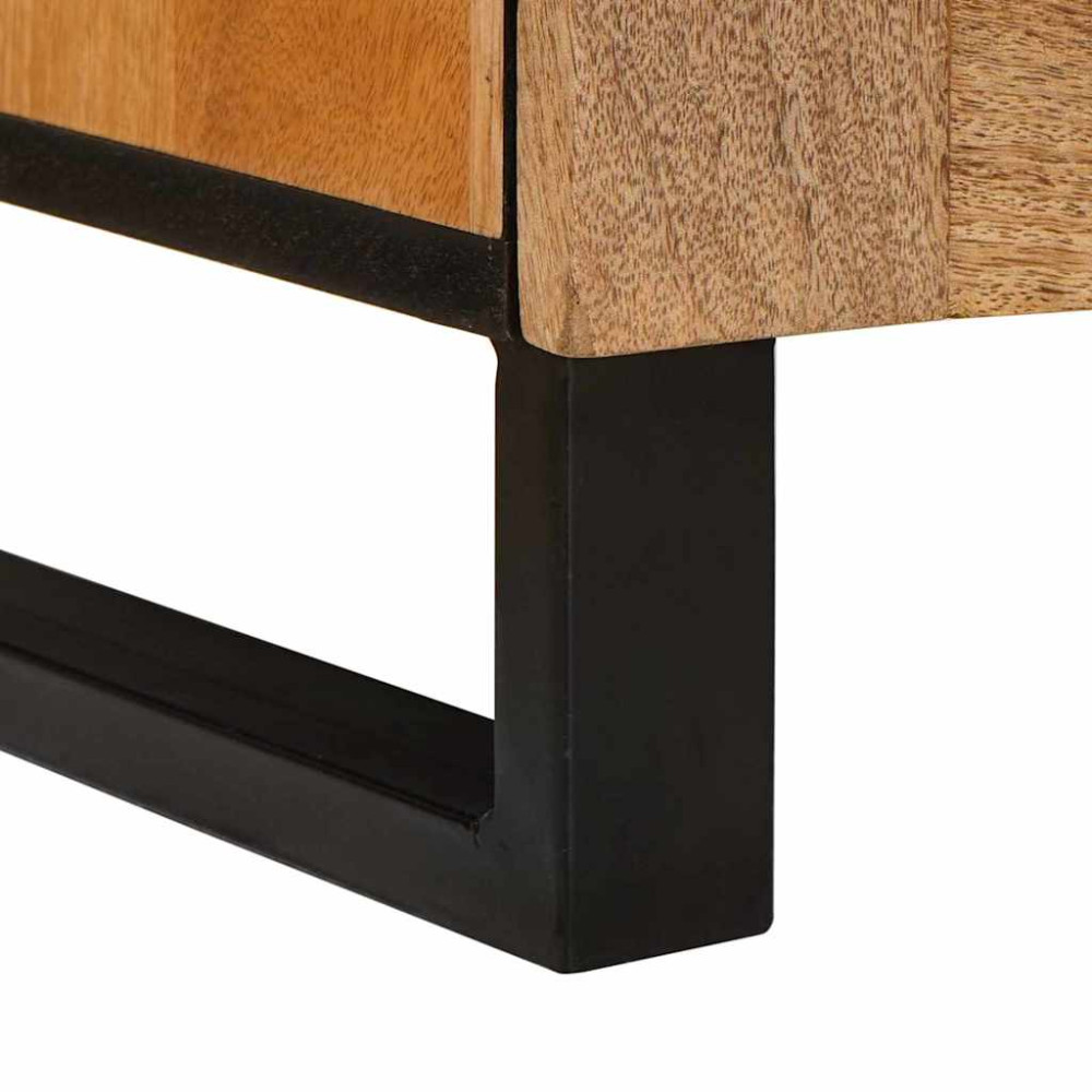 Produktbild för Nattduksbord 2 pcs Naturfärg 40 x 33 x 46 cm Massivt mangoträ