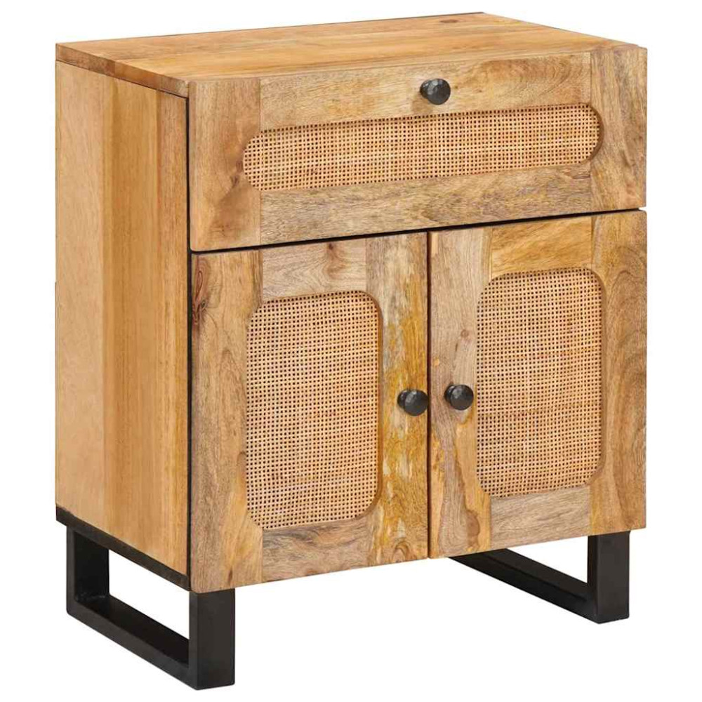 Produktbild för Nattduksbord Naturfärg 50 x 33 x 60 cm Massivt mangoträ