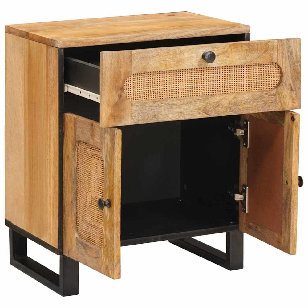 Produktbild för Nattduksbord Naturfärg 50 x 33 x 60 cm Massivt mangoträ