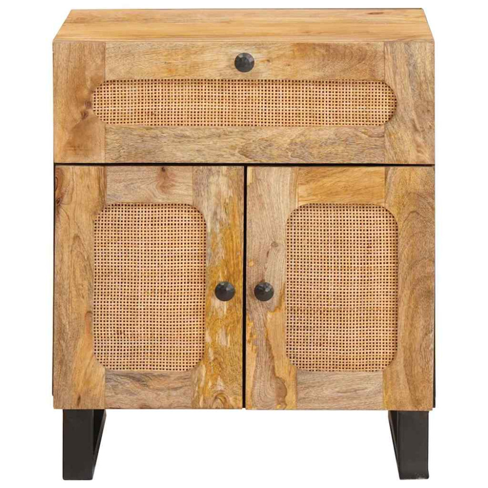 Produktbild för Nattduksbord Naturfärg 50 x 33 x 60 cm Massivt mangoträ