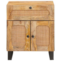 Produktbild för Nattduksbord Naturfärg 50 x 33 x 60 cm Massivt mangoträ