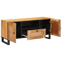 Produktbild för TV-skåp med låda Brun 105 x 33 x 46 cm Massivt mangoträ