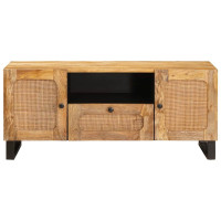Produktbild för TV-skåp med låda Brun 105 x 33 x 46 cm Massivt mangoträ