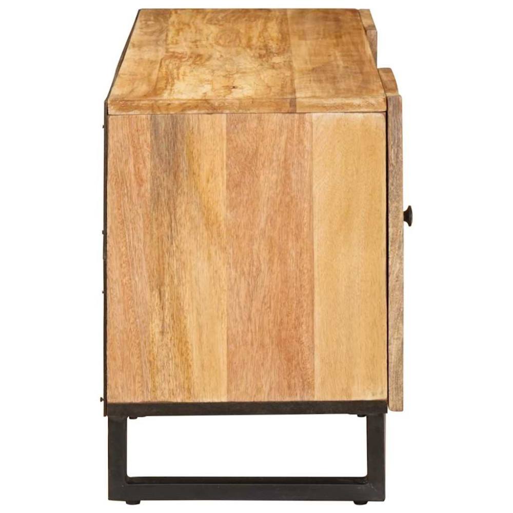 Produktbild för TV-skåp med låda Brun 105 x 33 x 46 cm Massivt mangoträ