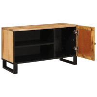 Produktbild för TV-skåp med lagring Brun 80 x 33 x 46 cm Massivt mangoträ