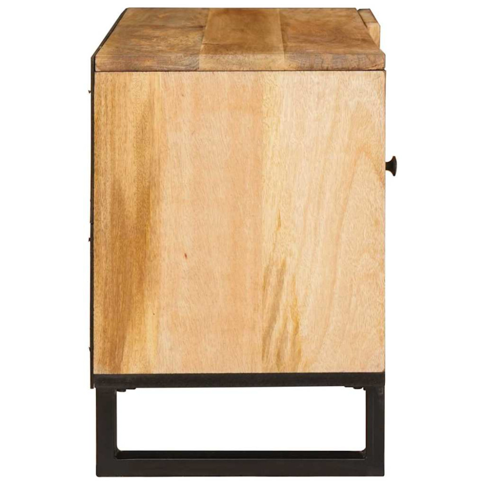 Produktbild för TV-skåp med lagring Brun 80 x 33 x 46 cm Massivt mangoträ