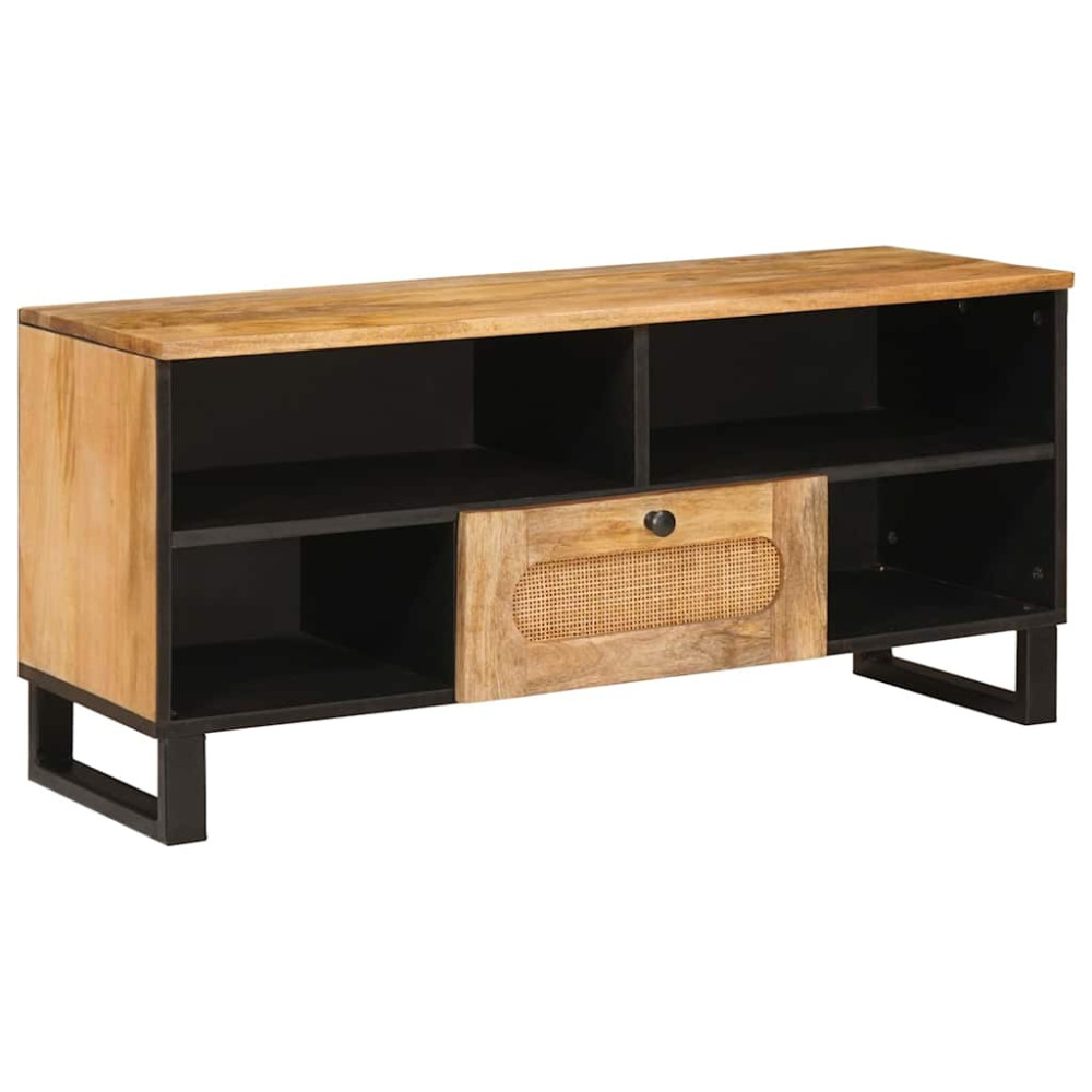 Produktbild för TV-skåp med låda Brun 100 x 33 x 46 cm Massivt mangoträ