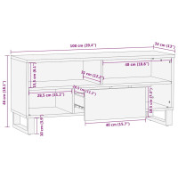 Produktbild för TV-skåp med låda Brun 100 x 33 x 46 cm Massivt mangoträ