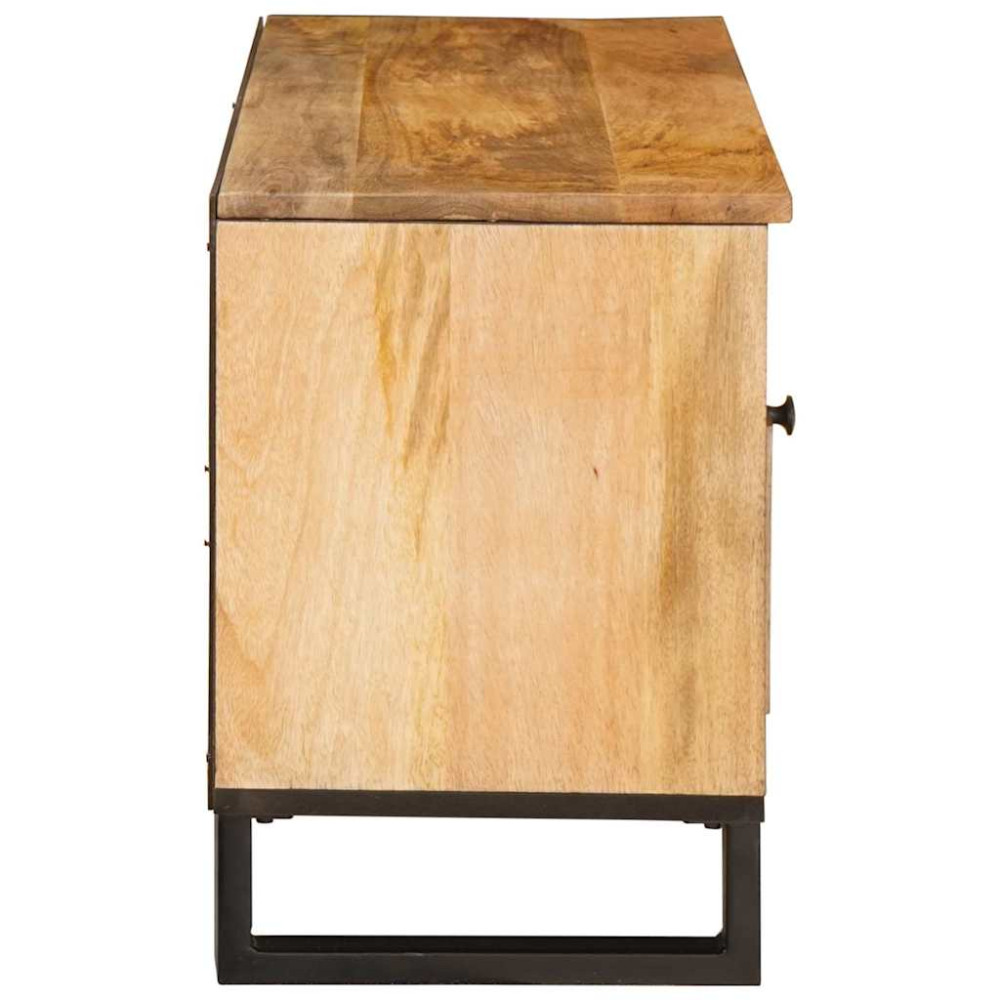 Produktbild för TV-skåp med låda Brun 100 x 33 x 46 cm Massivt mangoträ