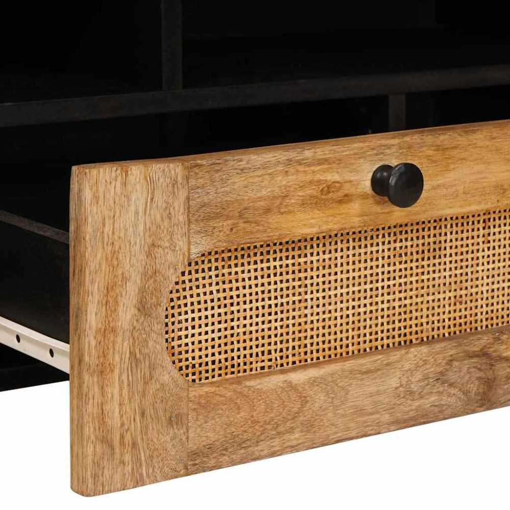 Produktbild för TV-skåp med låda Brun 100 x 33 x 46 cm Massivt mangoträ
