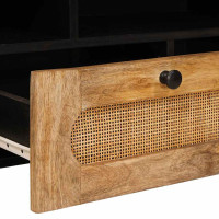 Produktbild för TV-skåp med låda Brun 100 x 33 x 46 cm Massivt mangoträ