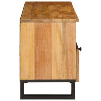 Produktbild för TV-skåp med låda Brun 100 x 33 x 46 cm Massivt mangoträ