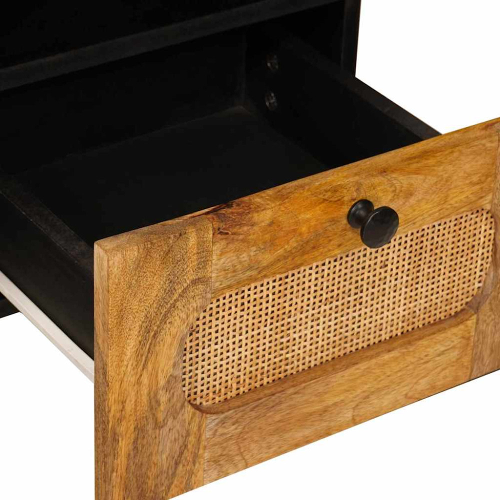 Produktbild för TV-skåp med låda Brun 100 x 33 x 46 cm Massivt mangoträ