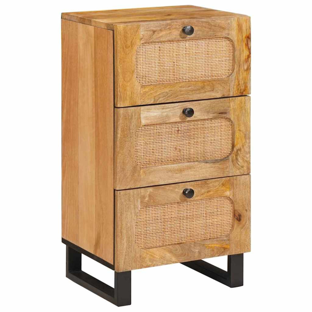 Produktbild för Sideboard med låda Brun 40 x 33 x 75 cm Massivt mangoträ
