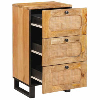 Produktbild för Sideboard med låda Brun 40 x 33 x 75 cm Massivt mangoträ