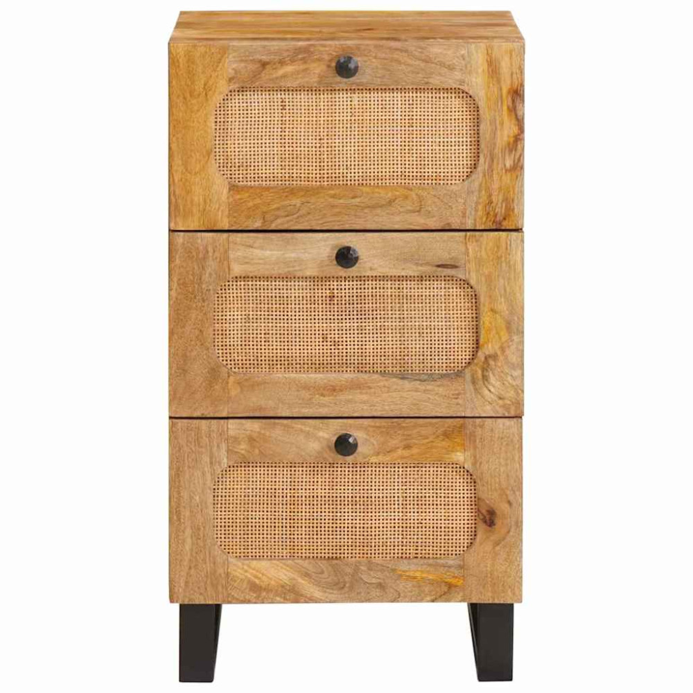 Produktbild för Sideboard med låda Brun 40 x 33 x 75 cm Massivt mangoträ