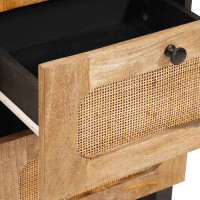 Produktbild för Sideboard med låda Brun 40 x 33 x 75 cm Massivt mangoträ