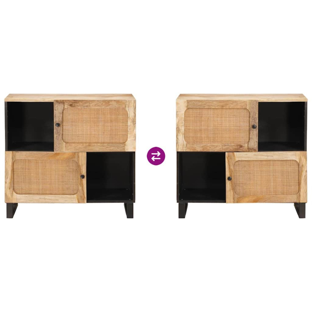 Produktbild för Sideboard med lagring Brun 80 x 33 x 75 cm Massivt mangoträ