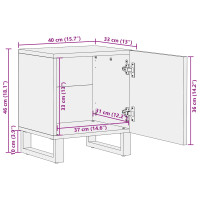 Produktbild för Nattduksbord 2 pcs Brun 40 x 33 x 46 cm Massivt mangoträ
