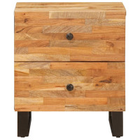 Produktbild för Nattduksbord med låda Brun 40 x 33 x 46 cm Massivt mangoträ