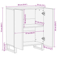 Produktbild för Förvaringsskåp Brun 60 x 33 x 75 cm Massivt mangoträ