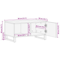 Produktbild för Kaffeebord Brun 80 x 50 x 40 cm Massivt mangoträ