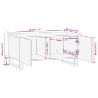 Produktbild för Kaffeebord Brun 80 x 50 x 40 cm Massivt mangoträ