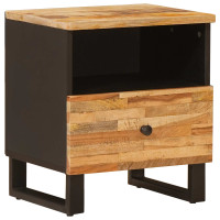 Produktbild för Sängskåp med låda 2 pcs Brun 40 x 33 x 46 cm Massivt mangoträ