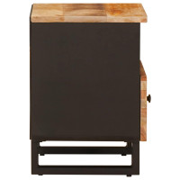 Produktbild för Sängskåp med låda 2 pcs Brun 40 x 33 x 46 cm Massivt mangoträ
