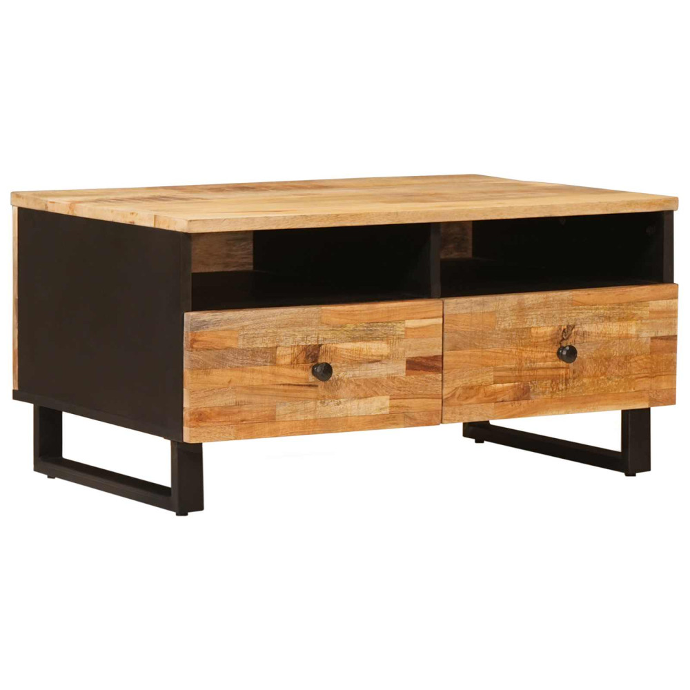 Produktbild för Kaffeebord med låda Brun 80 x 54 x 40 cm Massivt mangoträ