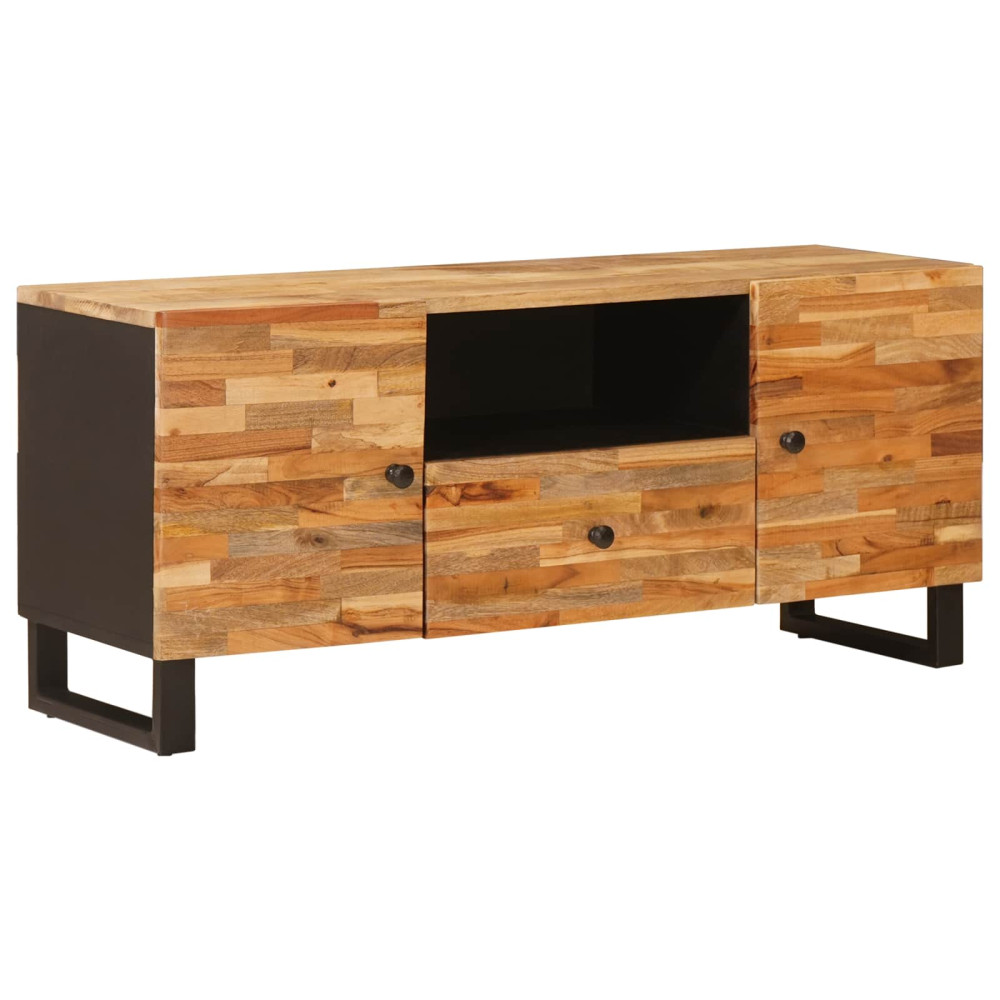 Produktbild för TV-skåp med hylla Brun 105 x 33 x 46 cm Massivt mangoträ