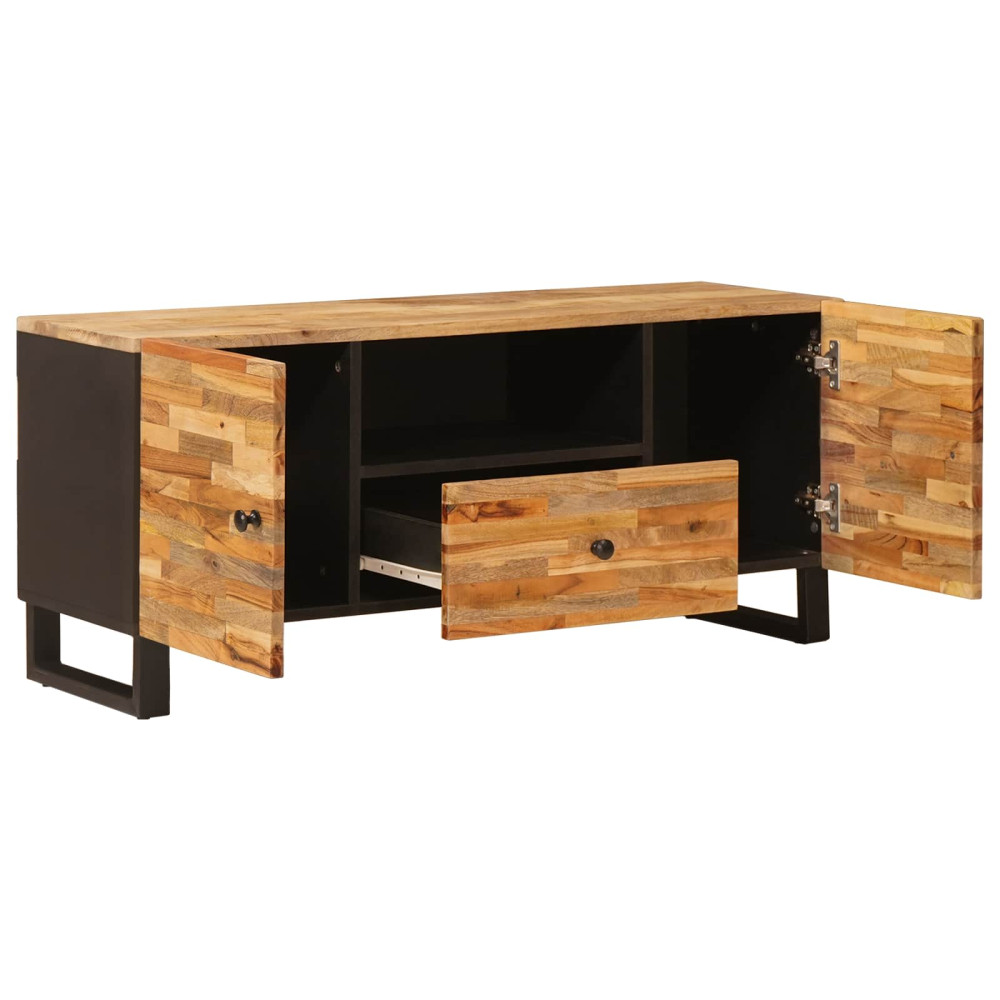 Produktbild för TV-skåp med hylla Brun 105 x 33 x 46 cm Massivt mangoträ