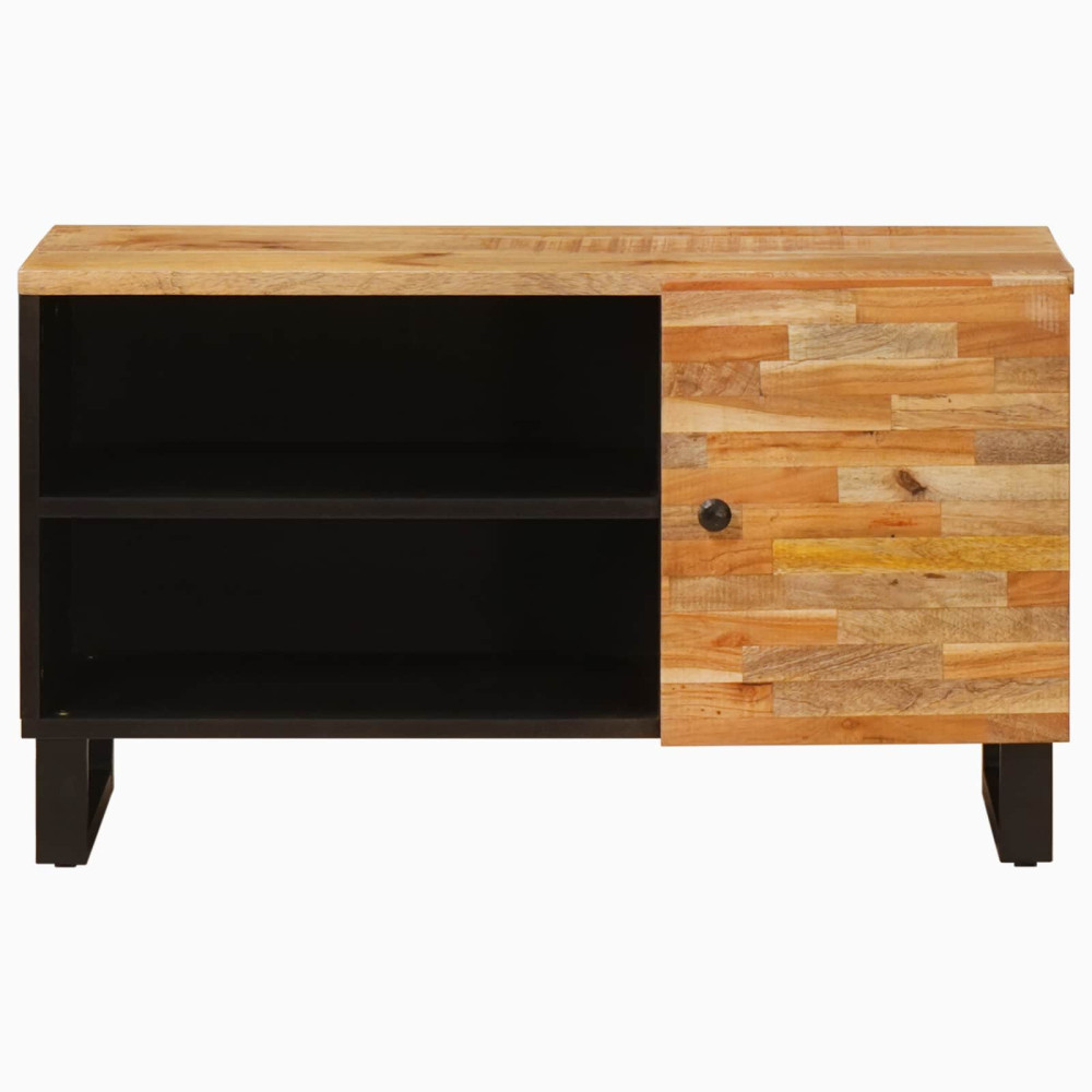 Produktbild för TV-skåp med hylla Brun 80 x 33 x 46 cm Massivt mangoträ