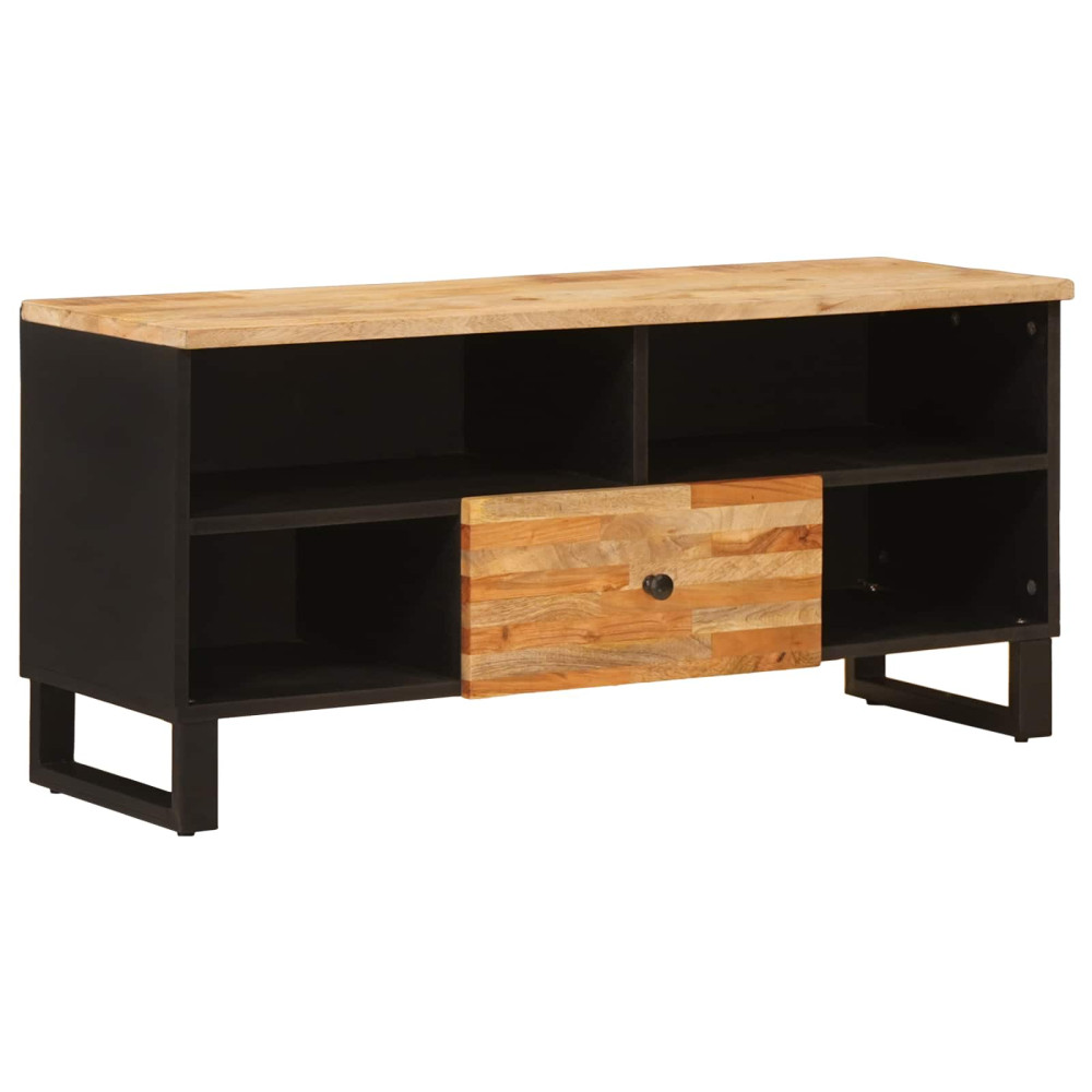 Produktbild för TV-skåp med låda Brun 100 x 33 x 46 cm Massivt mangoträ