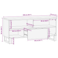 Produktbild för TV-skåp med låda Brun 100 x 33 x 46 cm Massivt mangoträ