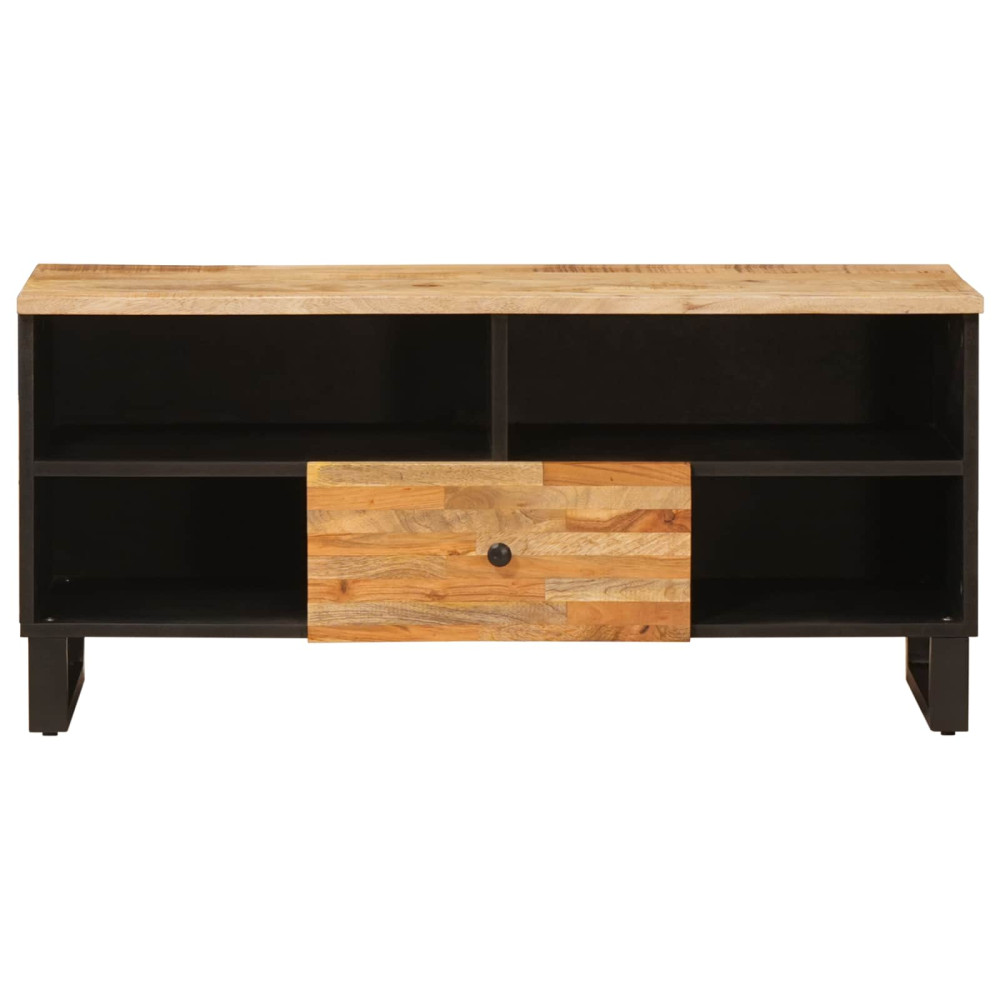 Produktbild för TV-skåp med låda Brun 100 x 33 x 46 cm Massivt mangoträ